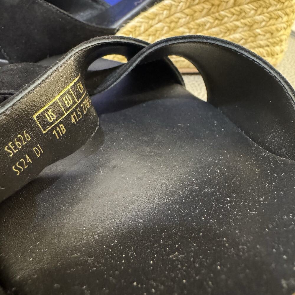 Stuart Weitzman Mirela II Espadrille Wedge Black Size 11 - Picture 14 of 16